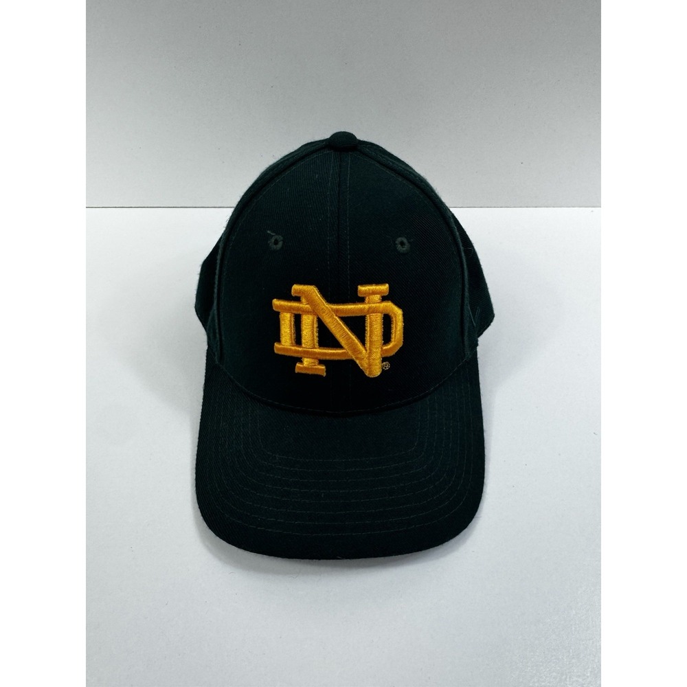 Notre Dame Fighting Irish Embroider Logo Fitted Black Zephyr Hat Cap Navy Size 7